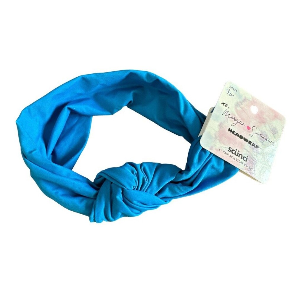 Scunci Morgan Simianer Headwrap - Soft, Knot Front 35424 Blue